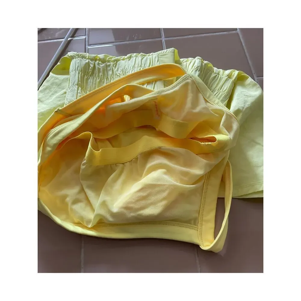 Free People Movement Righteous Runsie Neon Yellow Size Large Shorts Racerback - Picture 9 of 10